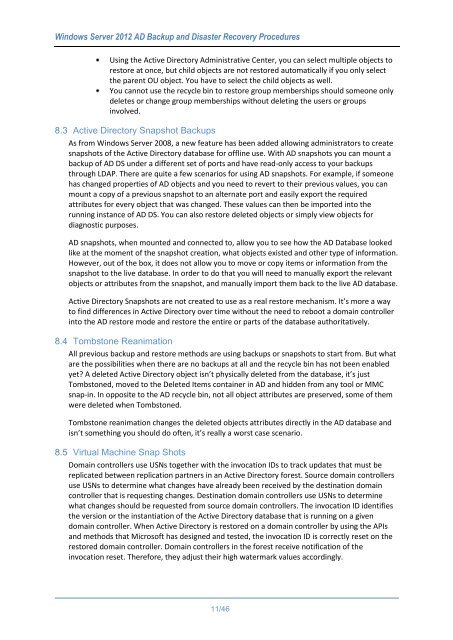 WindowsServer2012ADBackupandDisasterRecoveryProcedures_V1.0