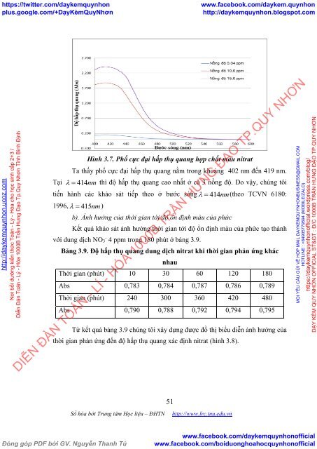 Nghiên cứu đánh giá hàm lượng nitrat, nitrit trong các nguồn nước cấp cho các nhà máy xử lý nước của tỉnh Quảng Ninh bằng phương pháp phổ hấp thụ phân tử (2016)