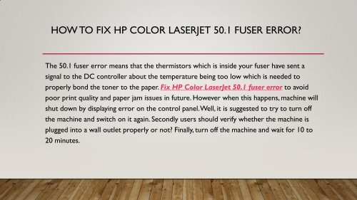 1800-597-052 Fix HP Color LaserJet 50.1 Fuser Error