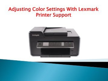 Adjusting Color Settings With Lexmark Printer Support