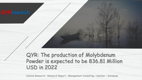 QYR: The production of Molybdenum Powder is expected to be 836.81 Million USD in 2022