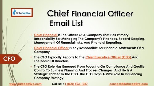 CFO Email List |  CFO Email Database | CFO Mailing List | Datacaptive