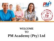 Get Project Management Training at PM Academy (Pty) Ltd