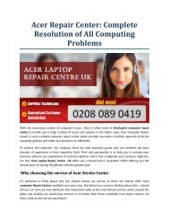 Acer Repair Center: Complete Resolution of All Computing Problems