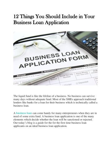 12 Things You Should Include in Your Business Loan Application