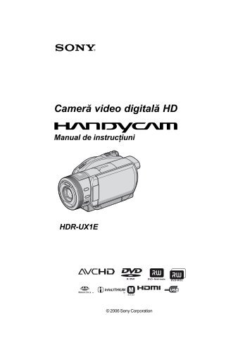 Sony HDR-UX1E - HDR-UX1E Mode d'emploi Roumain
