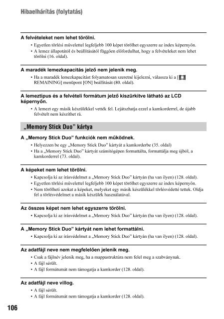 Sony HDR-UX1E - HDR-UX1E Consignes d&rsquo;utilisation Hongrois