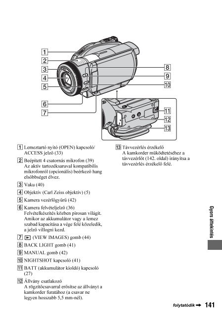 Sony HDR-UX1E - HDR-UX1E Consignes d&rsquo;utilisation Hongrois