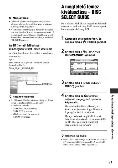 Sony HDR-UX1E - HDR-UX1E Consignes d&rsquo;utilisation Hongrois