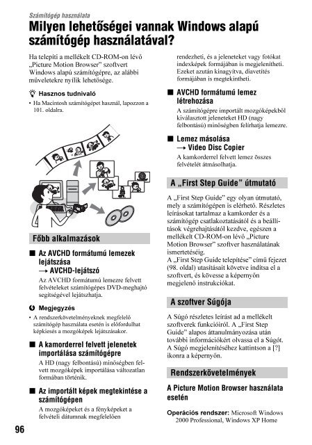 Sony HDR-UX1E - HDR-UX1E Consignes d&rsquo;utilisation Hongrois