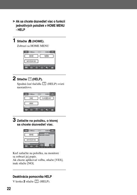 Sony HDR-UX1E - HDR-UX1E Consignes d&rsquo;utilisation Slovaque