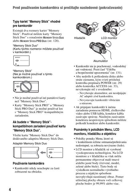 Sony HDR-UX1E - HDR-UX1E Consignes d&rsquo;utilisation Slovaque