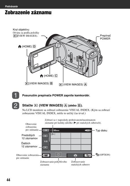 Sony HDR-UX1E - HDR-UX1E Consignes d&rsquo;utilisation Slovaque