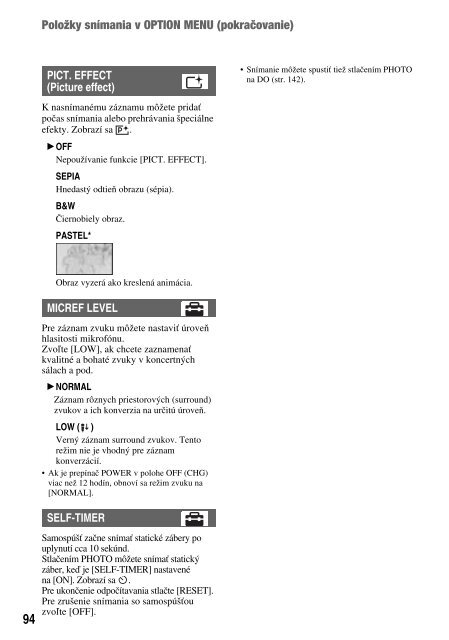 Sony HDR-UX1E - HDR-UX1E Consignes d&rsquo;utilisation Slovaque