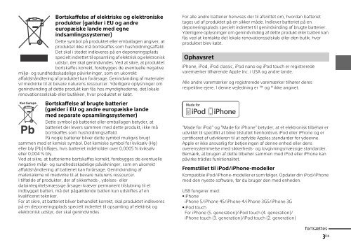 Sony UDA-1 - UDA-1 Guide de r&eacute;f&eacute;rence Danois