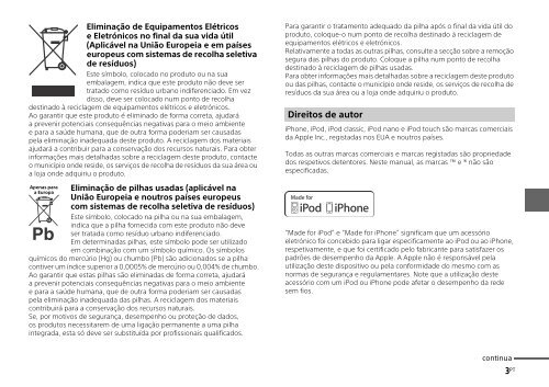 Sony UDA-1 - UDA-1 Guide de r&eacute;f&eacute;rence Portugais