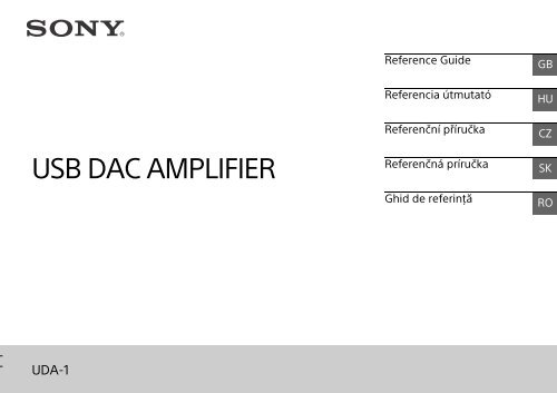 Sony UDA-1 - UDA-1 Guide de r&eacute;f&eacute;rence Anglais