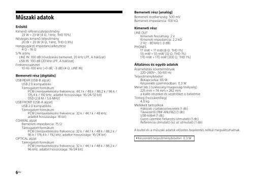 Sony UDA-1 - UDA-1 Guide de r&eacute;f&eacute;rence Slovaque