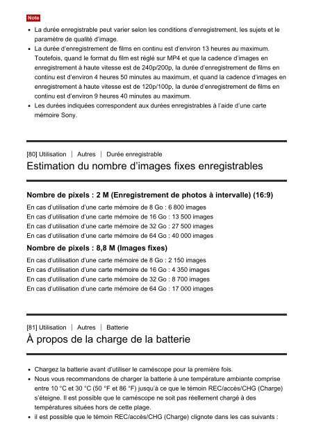 Sony FDR-X1000VR - FDR-X1000VR Manuel d'aide