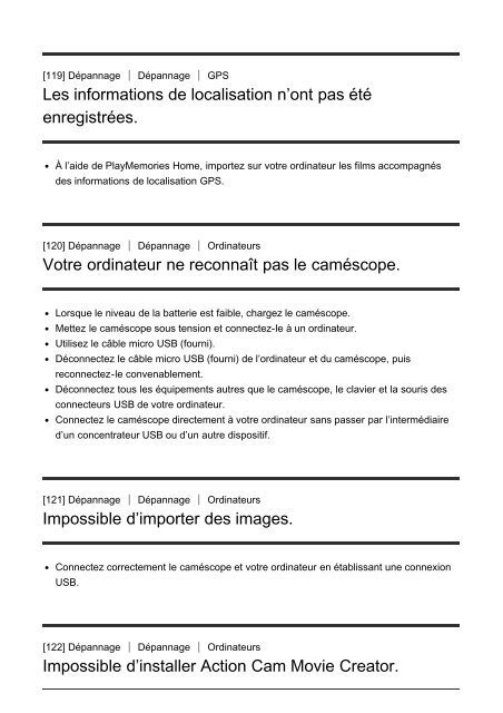 Sony FDR-X1000VR - FDR-X1000VR Manuel d'aide