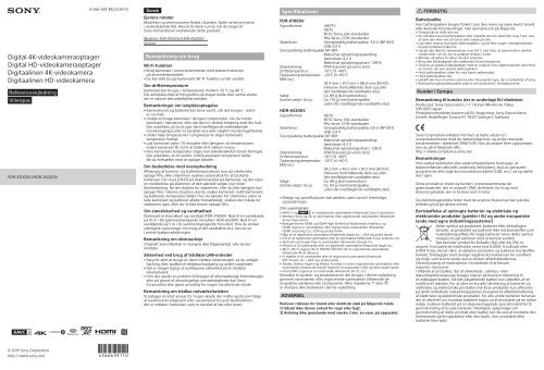 Sony FDR-X1000VR - FDR-X1000VR Guide de r&eacute;f&eacute;rence Finlandais