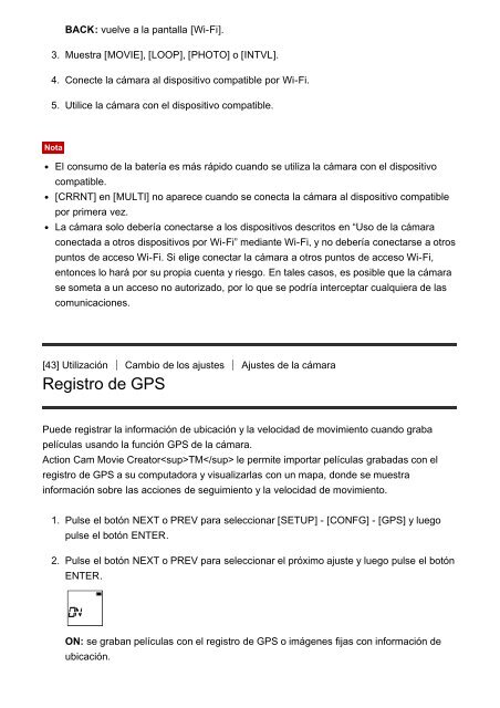 Sony FDR-X1000VR - FDR-X1000VR Manuel d'aide Espagnol