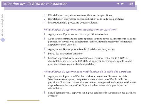 Sony PCG-C1VE - PCG-C1VE Manuale software Francese