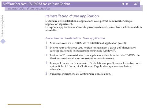 Sony PCG-C1VE - PCG-C1VE Manuale software Francese