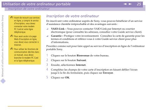 Sony PCG-C1VE - PCG-C1VE Istruzioni per l'uso Francese