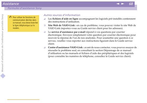 Sony PCG-C1VE - PCG-C1VE Istruzioni per l'uso Francese