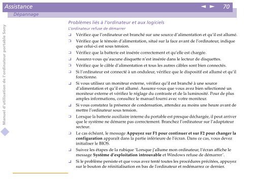 Sony PCG-C1VE - PCG-C1VE Istruzioni per l'uso Francese