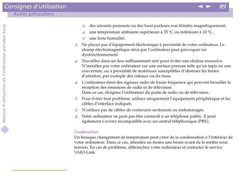 Sony PCG-C1VE - PCG-C1VE Istruzioni per l'uso Francese