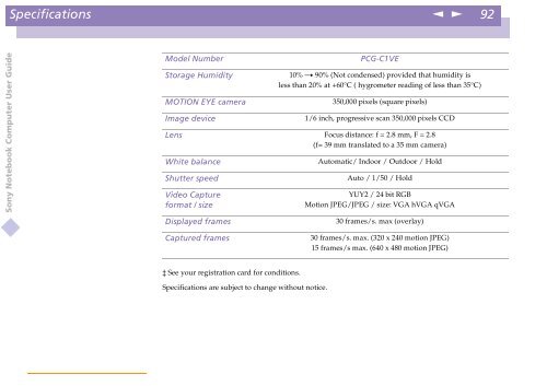 Sony PCG-C1VE - PCG-C1VE Istruzioni per l'uso Inglese