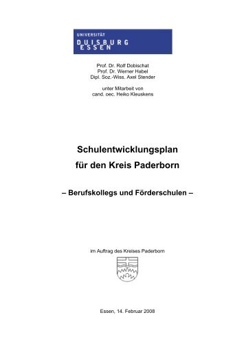 Schulentwicklungsplan für den Kreis Paderborn – Berufskollegs und ...