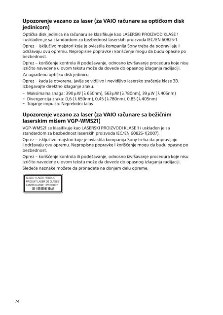 Sony SVF1521L1E - SVF1521L1E Documents de garantie Slov&eacute;nien