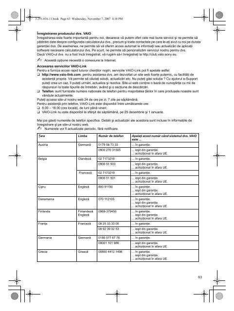 Sony VGN-CR41ZR - VGN-CR41ZR Documents de garantie Polonais