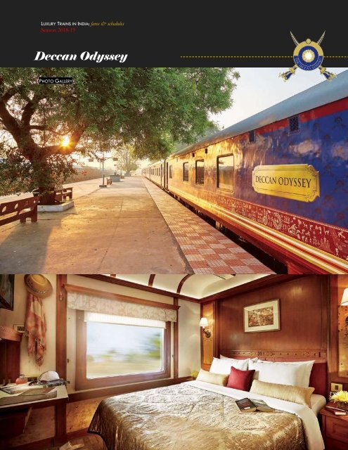 Luxury Trains in India - fares &amp; schedules - season 2018-19