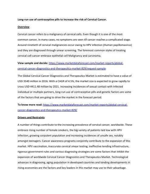 Cervical Cancer Diagnostics and Therapeutics Market