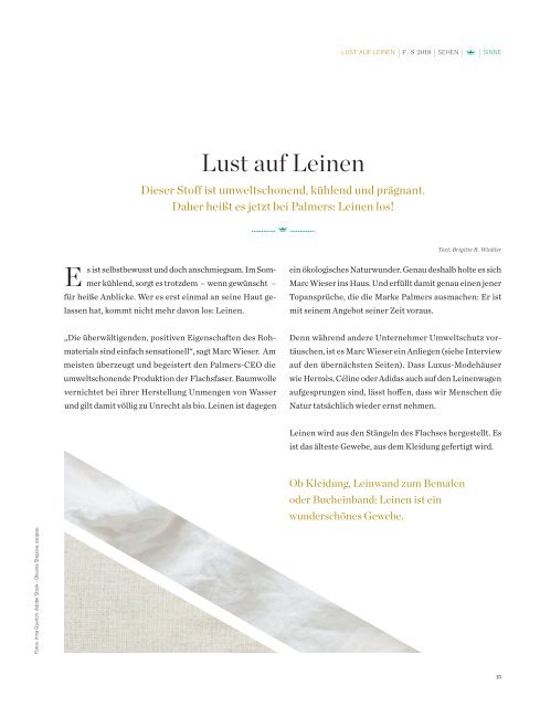 Palmers Magazin Sinne Nr. 2