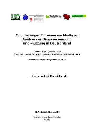 Optimierungen für einen nachhaltigen Ausbau der ... - Biogaspartner