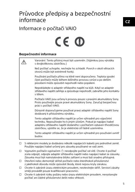 Sony SVE1512Z1E - SVE1512Z1E Documents de garantie Slovaque