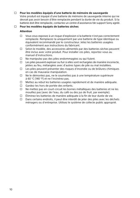 Sony SVE1512Z1E - SVE1512Z1E Documents de garantie Fran&ccedil;ais