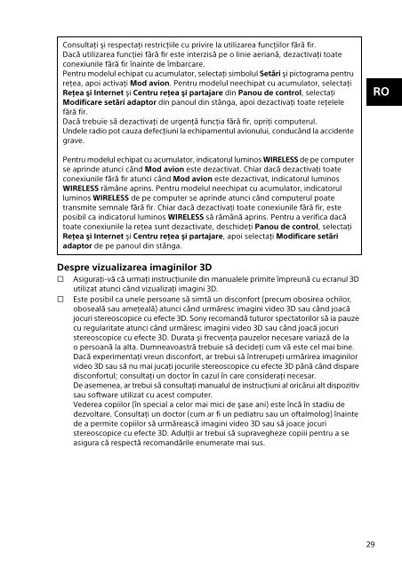 Sony SVE1512Z1E - SVE1512Z1E Documents de garantie Roumain