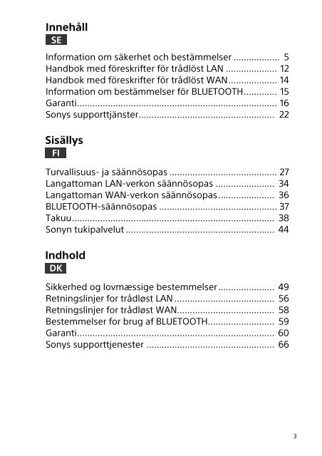 Sony SVE1512Z1E - SVE1512Z1E Documents de garantie Finlandais