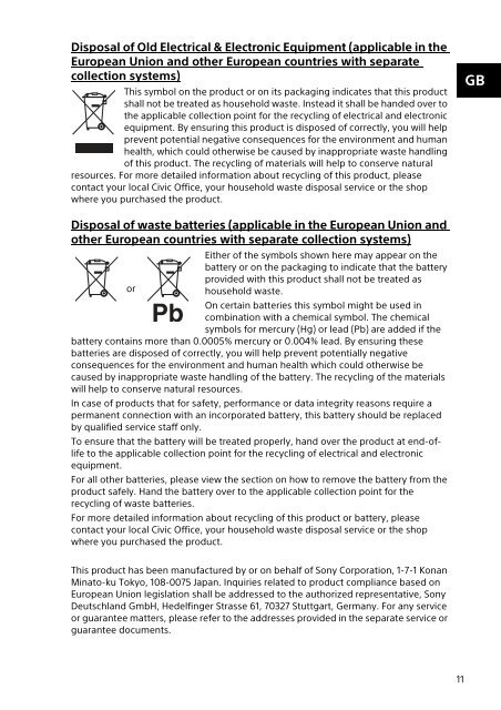 Sony SVE1512Z1E - SVE1512Z1E Documents de garantie Slov&eacute;nien