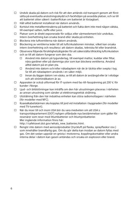 Sony SVE1512Z1E - SVE1512Z1E Documents de garantie Su&eacute;dois