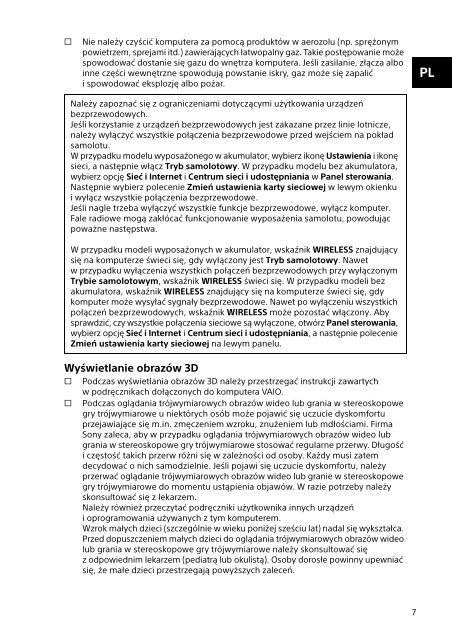 Sony SVE1512Z1E - SVE1512Z1E Documents de garantie Polonais