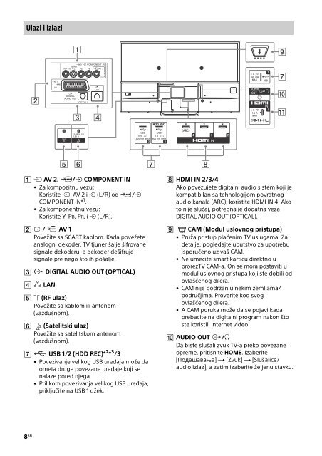 Sony KDL-50W755C - KDL-50W755C Mode d'emploi Serbe