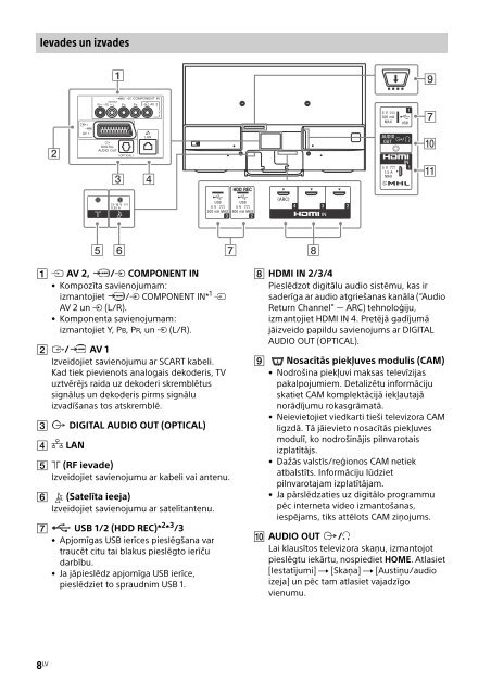 Sony KDL-50W755C - KDL-50W755C Mode d'emploi Slov&eacute;nien