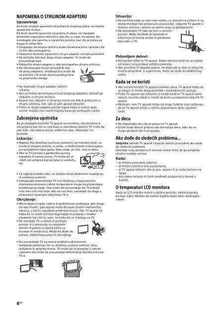 Sony KDL-50W755C - KDL-50W755C Mode d'emploi Slov&eacute;nien